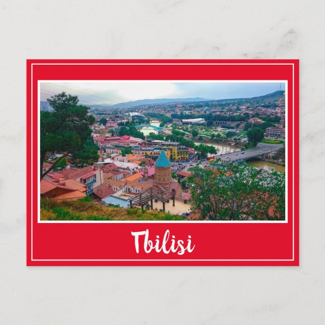 Cartão Postal Arquitetura de rua Tbilisi Georgia Cityscape (Frente)