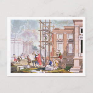 Cartão Postal Arquitetura, de uma série de quatro ilustrações