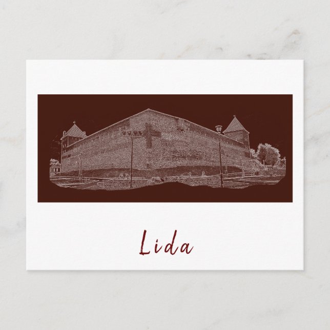 Cartão Postal Arquitetura do Castelo da Cidade da Bielorrússia L (Frente)