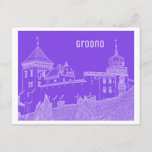Cartão Postal Arquitetura do Castelo da Cidade de Belarus Grodno