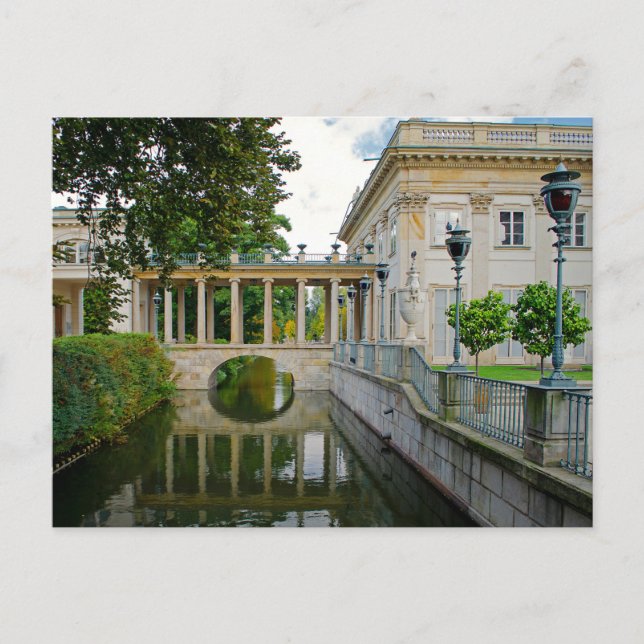 Cartão Postal Arquitetura do Palácio de Lazienki Varsóvia (Frente)