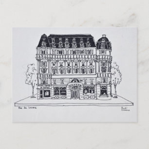 Cartão Postal Arquitetura Haussmann Rue du Louvre, Paris
