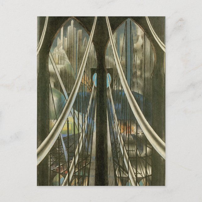 Cartão Postal Arquitetura Vintage de Nova Iorque, Ponte do Brook (Frente)