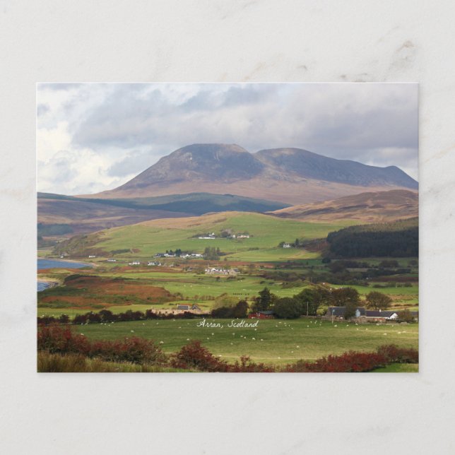 Cartão Postal Arran, fotografia da paisagem da Escócia (Frente)