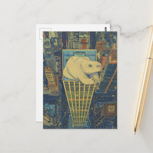 Cartão Postal Arranha-céu do Urso Polar Surrealista