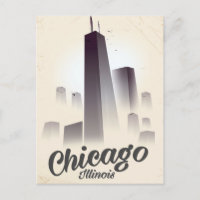 Arranha-céus de Chicago pôster de viagem vintage