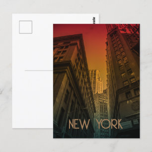 Cartão Postal Arranha-céus Vintage Sunset Nova Iorque