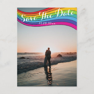 Cartão Postal Arranjo Moderno Casual de Foto de Casamento Salve