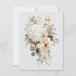 Cartão Postal Arranjos de Flores de Marfim Adesivo – Floral Eleg