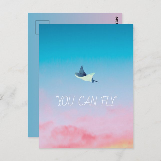 Cartão Postal Arrasto voador e encorajamento (Frente/Verso)