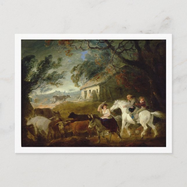 Cartão Postal Arredondando antes da Tempestade, 1805 (óleo no pa (Frente)