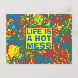 Cartão Postal Arremesso multicolorido de salpicos quentes