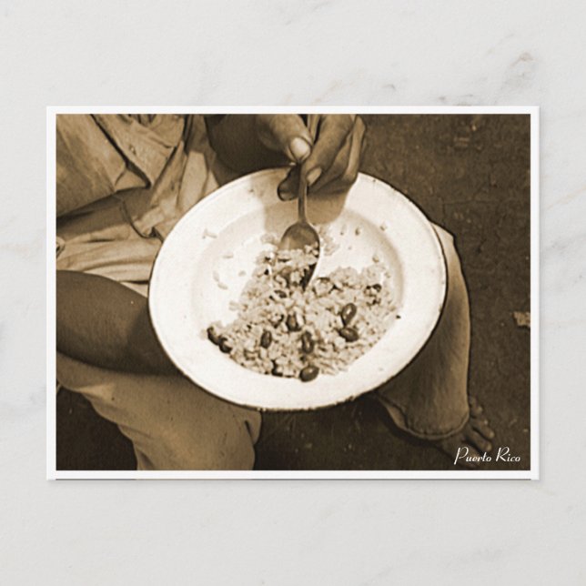 Cartão Postal Arroz e feijão, Cultura, Porto Rico (Frente)