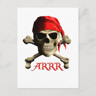 Cartão Postal ARRR Fala Como Um Pirata Jolly Roger