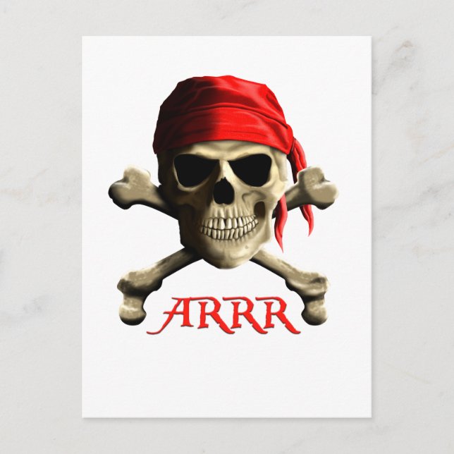 Cartão Postal ARRR Fala Como Um Pirata Jolly Roger (Frente)
