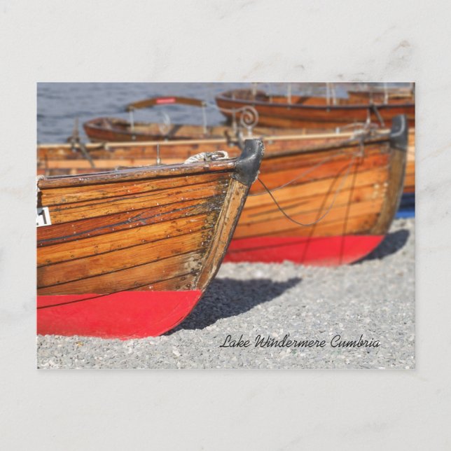 Cartão Postal Arrumando Barcos em Windermere (Frente)