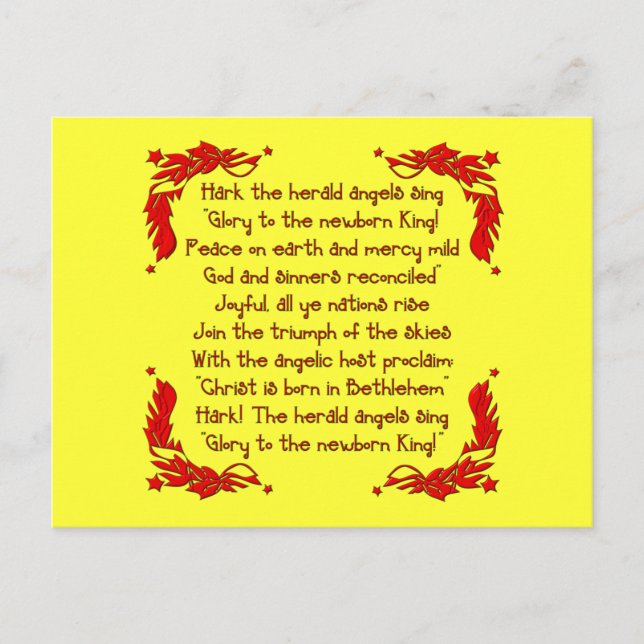 Cartão Postal Arrume os Anjos Arald cantar... (Frente)