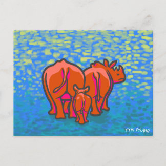 Cartão postal ART de GRAFITE RHINO