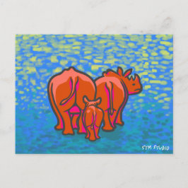 Cartão postal ART de GRAFITE RHINO