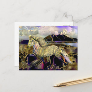 Cartão Postal Art Deco Cavalo Islandês