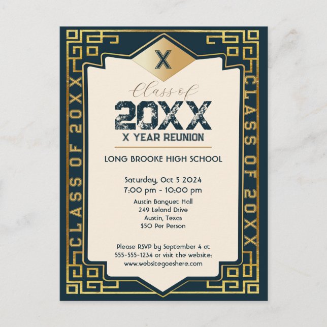 Cartão Postal Art Deco "Classe" de seu ano de Reunião de Segundo (Frente)