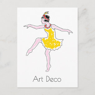 Cartão Postal Art Deco Dancer