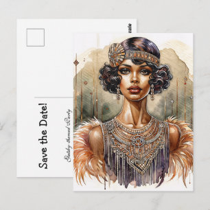 Cartão postal art déco de dançarina negra vintage