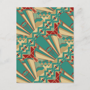Cartão Postal Art Deco Design geométrico