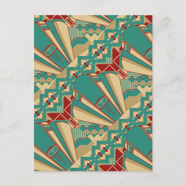 Cartão Postal Art Deco Design geométrico (Frente)