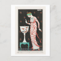 Art Deco Fashion Plate of Evening Gown