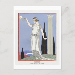 Cartão Postal Art Deco Fashion Plate of Evening Gown