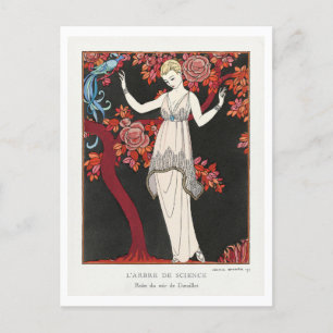 Cartão Postal Art Deco Fashion Plate of Evening Gown