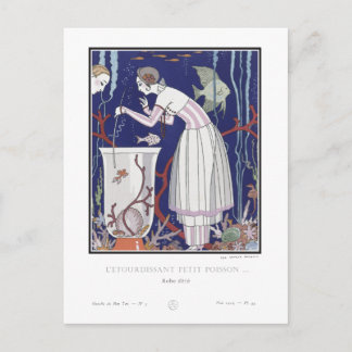 Cartão Postal Art Deco Fashion Plate por George Barbier Postcard