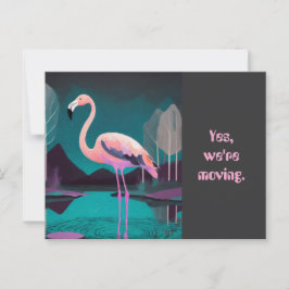 CARTÃO POSTAL ART DECO FLAMINGO MUDANÇA DE ENDEREÇ