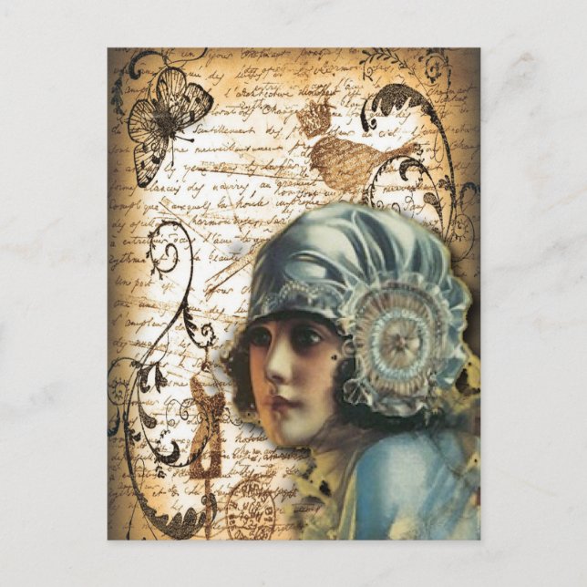 Cartão Postal Art Deco Gatsby Girl (Frente)