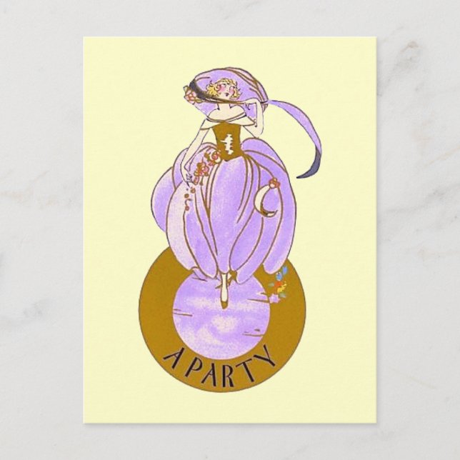 CARTÃO POSTAL ART DECO LADY (Frente)