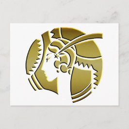 Cartão Postal Art Deco Lady in Dourado