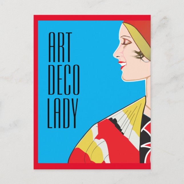 Cartão Postal ART DECO LADY Post Card (Frente)