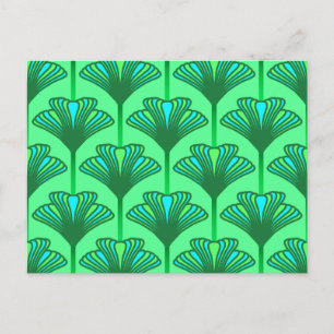 Cartão Postal Art Deco Lily, Jade Green e Turquesa