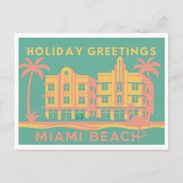 Cartão Postal Art Deco Miami Beach Holiday Postcard (Frente)