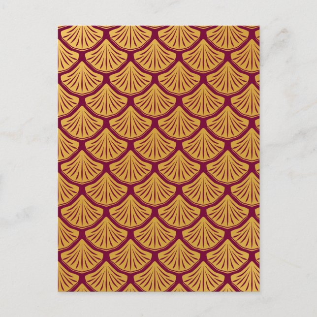 Cartão Postal Art Deco Scales da Sereia - Magenta (Frente)