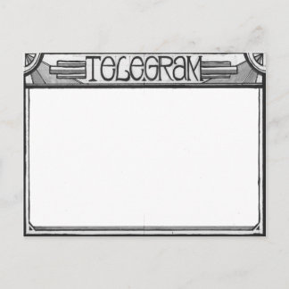 Cartão Postal Art Deco Steampunk Telegram Postcard