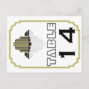Cartão Postal Art Deco - tabela negra de casamento amarelo