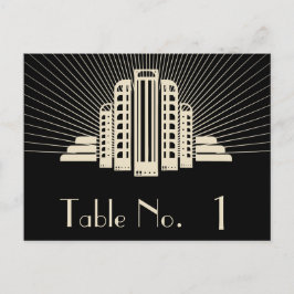 Cartão Postal Art Deco Tower Ray in Black and Ivory Table Number