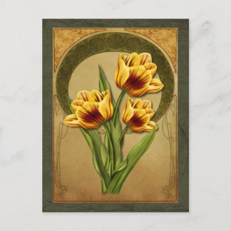 Cartão Postal Art Deco Tulips