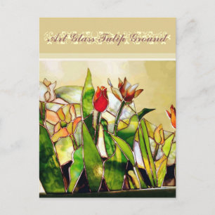 Cartão Postal Art Glass Tulip Ground Excelente Moda