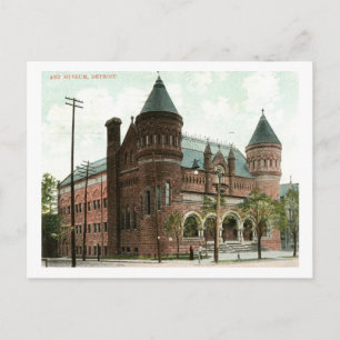 Cartão Postal Art Museum, Detroit, 1907 Vintage