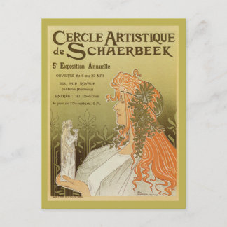 Cartão Postal Art Nouveau 1897 Clube Artístico de Schaerbeek