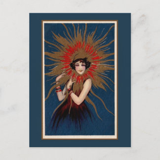 Cartão Postal Art Nouveau A Dama no Sol