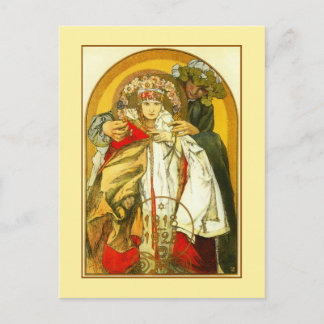 Cartão Postal Art Nouveau Alfons Mucha aniversário da República 